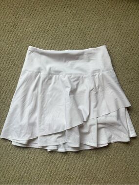 Athleta White Asymmetrical Layered Skirt